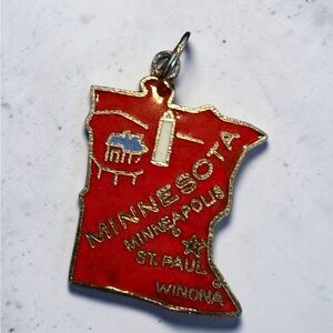 Vintage Red Minnesota State charm